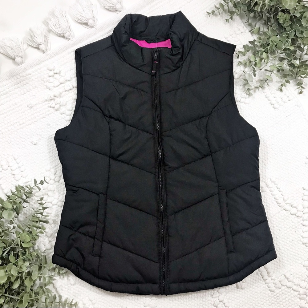 Aeropostale Black & Pink Puffer Vest - Picture 2 of 7